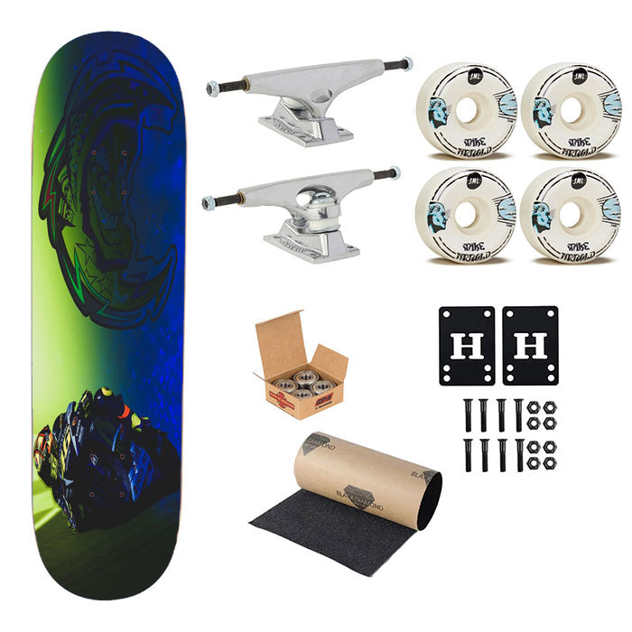Vr 46 Moon The Doctor Logo Skateboard Complete Board 8.0" X 31.75"