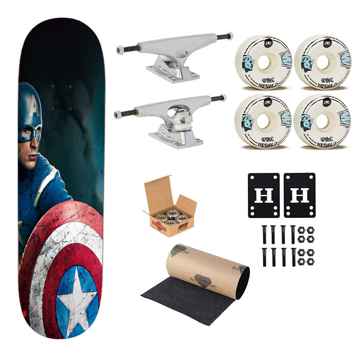 Wallpaper Captain America Avengers Illust Film Skateboard Complete Board 8.0" X 31.75"
