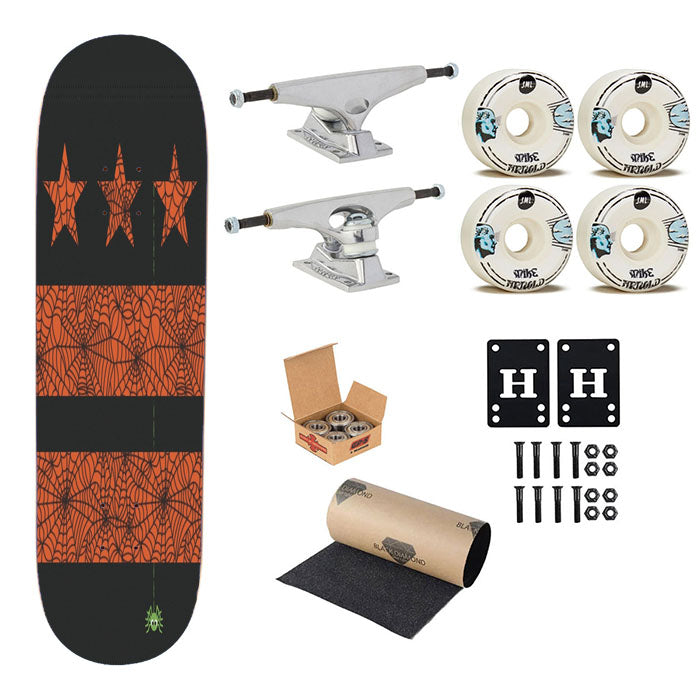 Washington Dc Flag Halloween Spiderweb Skateboard Complete Board 8.0" X 31.75"