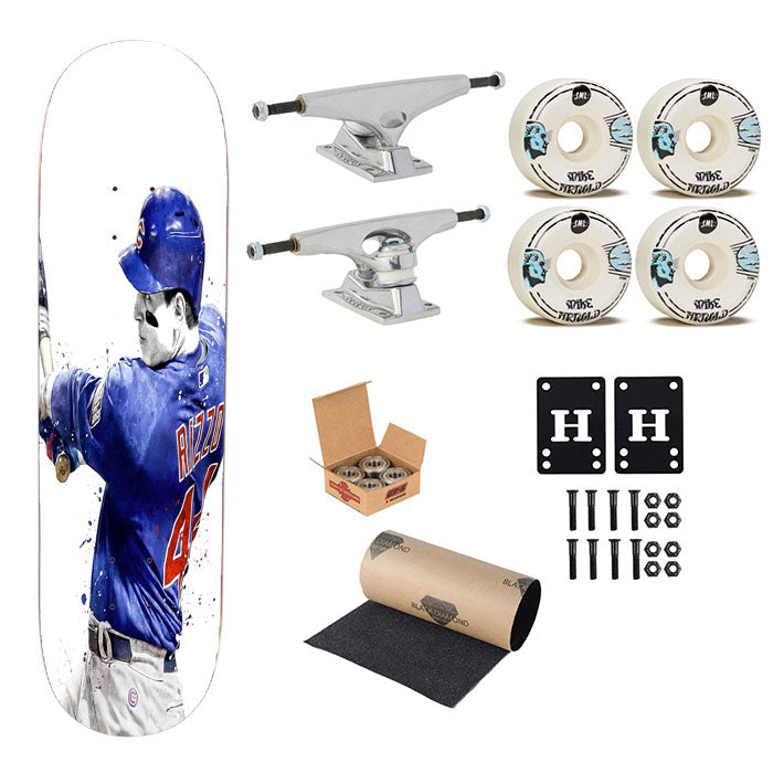 Watercolor Anthony Rizzo Chicago Cubs Baseball Skateboard Complete Board 8.0" X 31.75"