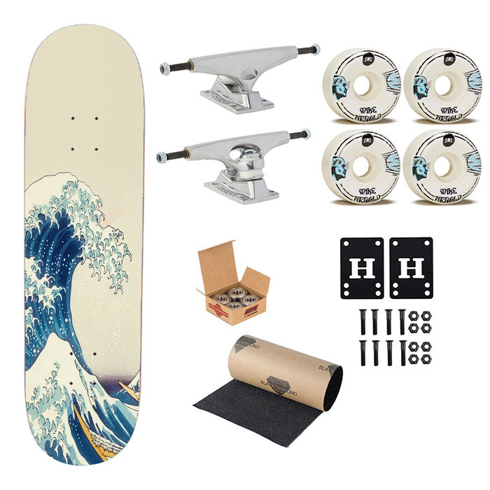 Wave Art Hokusai Japanese Paint Illust Clasic Skateboard Complete Board 8.0" X 31.75"