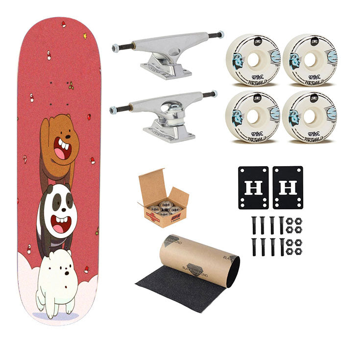 We Bare Bears Christmas Skateboard Complete Board 8.0" X 31.75"