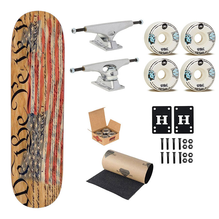 We The People Quote Skateboard Complete Board 8.0" X 31.75"