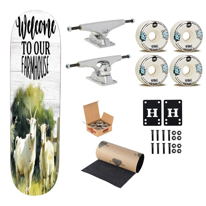 Welcome To Our Farm Goats Skateboard Complete Board 8.0" X 31.75"