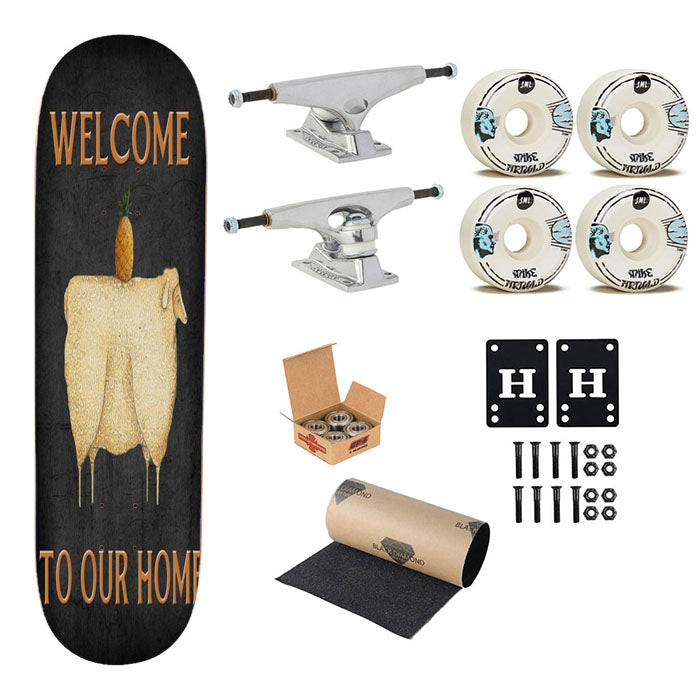 Welcome To Our Home Primitive Sheep And Pineapple Skateboard Complete Board 8.0" X 31.75"