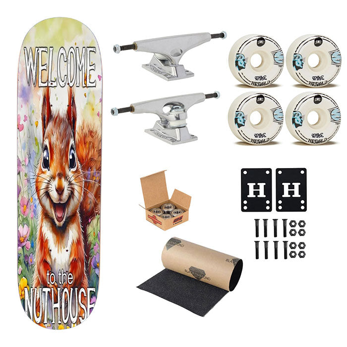 Welcome To The Nuthouse Skateboard Complete Board 8.0" X 31.75"