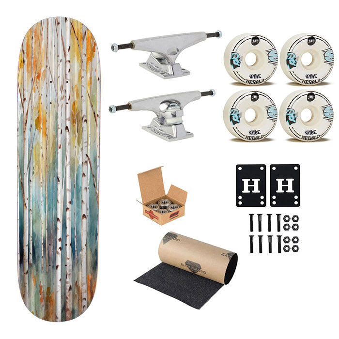 White Birch Trees Skateboard Complete Board 8.0" X 31.75"