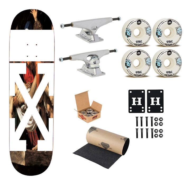White Off Ancient God Streetwear Hypebeast Offwhite Skateboard Complete Board 8.0" X 31.75"