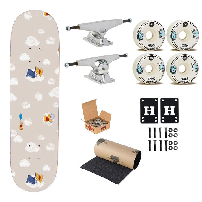 Winnie The Pooh Cloud Pattern Skateboard Complete Board 8.0" X 31.75"
