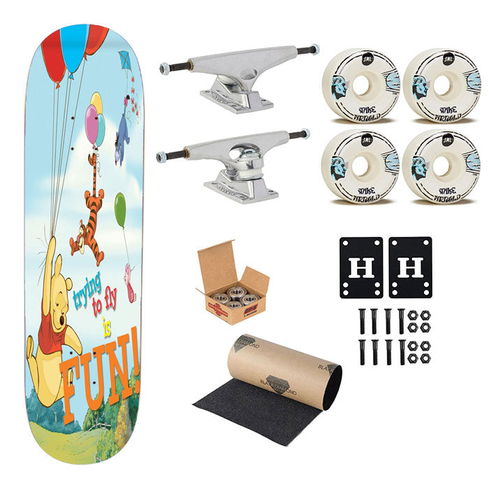 Winnie The Pooh Trying To Fly Skateboard Complete Board 8.0" X 31.75"