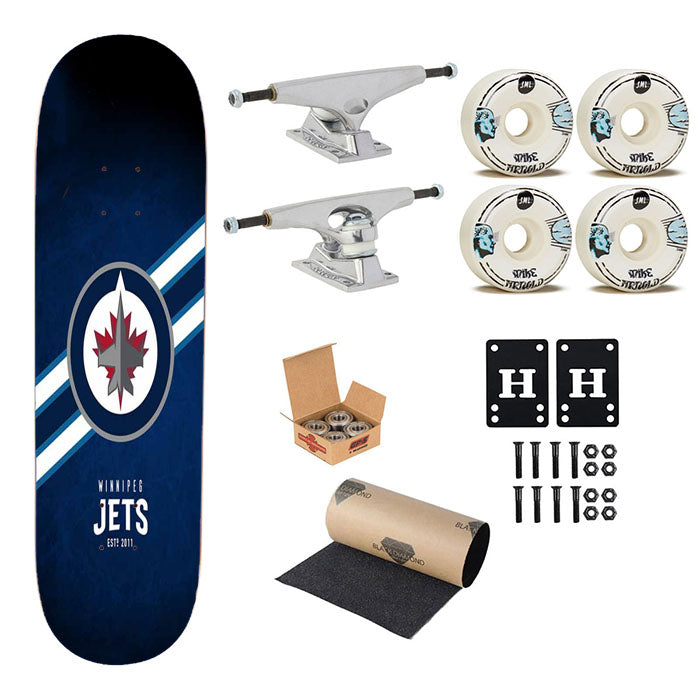 Winnipeg Jets Logo Skateboard Complete Board 8.0" X 31.75"