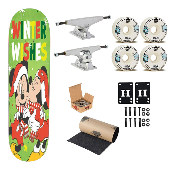 Winter Wishes Mickey And Minnie Skateboard Complete Board 8.0" X 31.75"