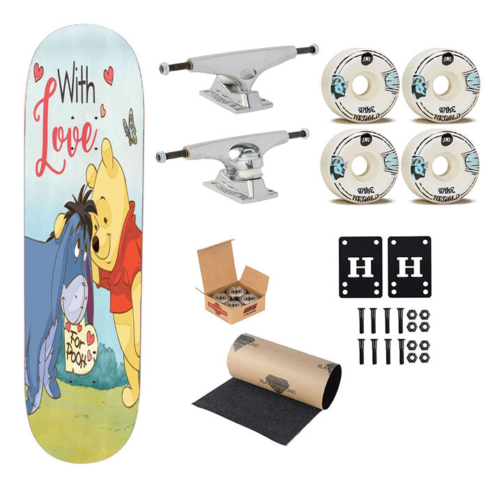 With Love Eeyore & Pooh Skateboard Complete Board 8.0" X 31.75"