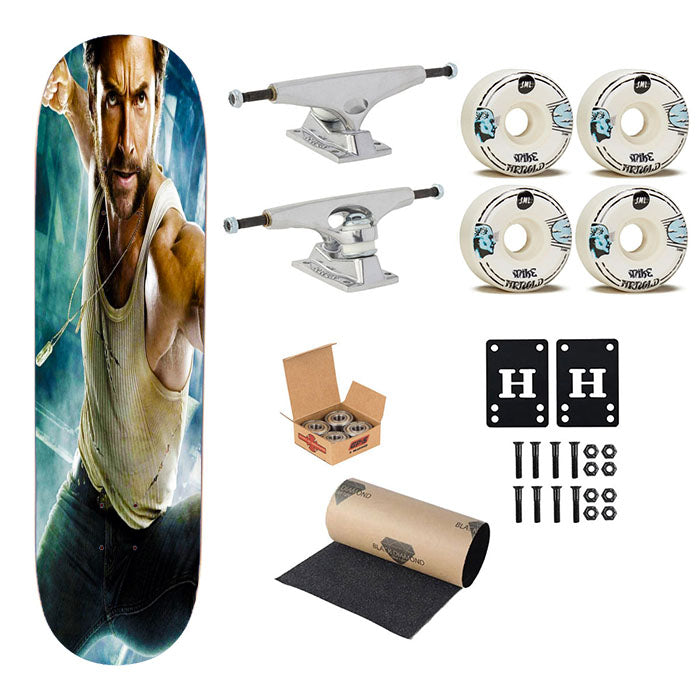 Wolverine Hugh Jackman Skateboard Complete Board 8.0" X 31.75"