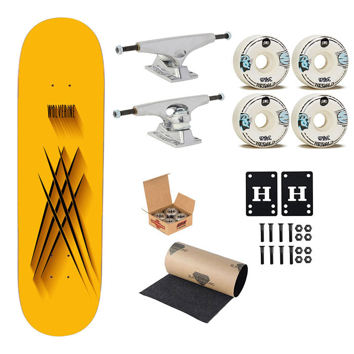Wolverine Logo Skateboard Complete Board 8.0" X 31.75"