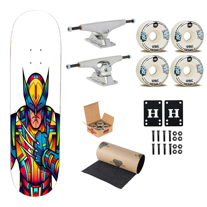 Wolverine Xmen Pop Art Characters Style Multicolor Skateboard Complete Board 8.0" X 31.75"