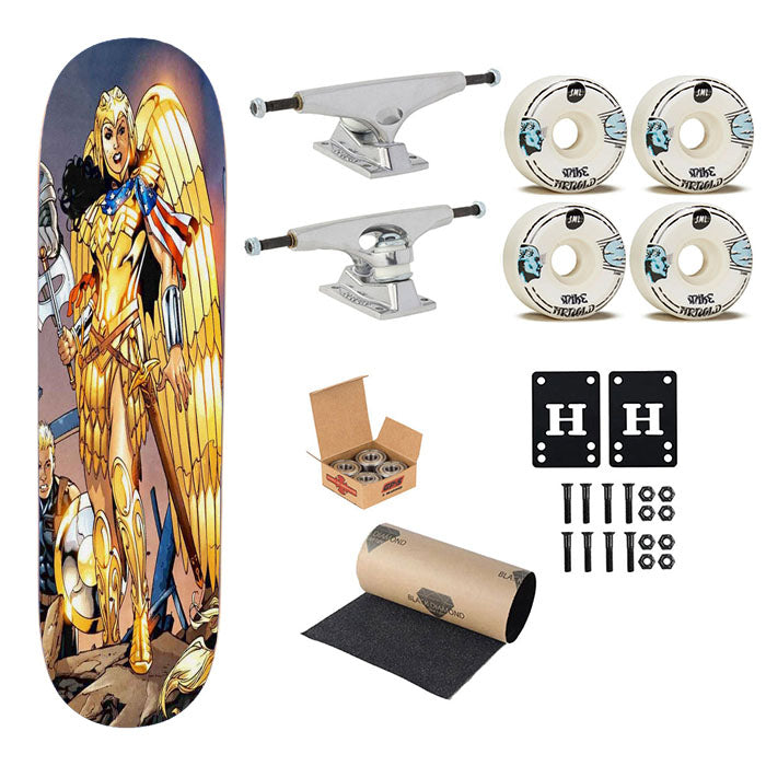 Wonder Woman 1984 Armadura Dorada Comic Skateboard Complete Board 8.0" X 31.75"