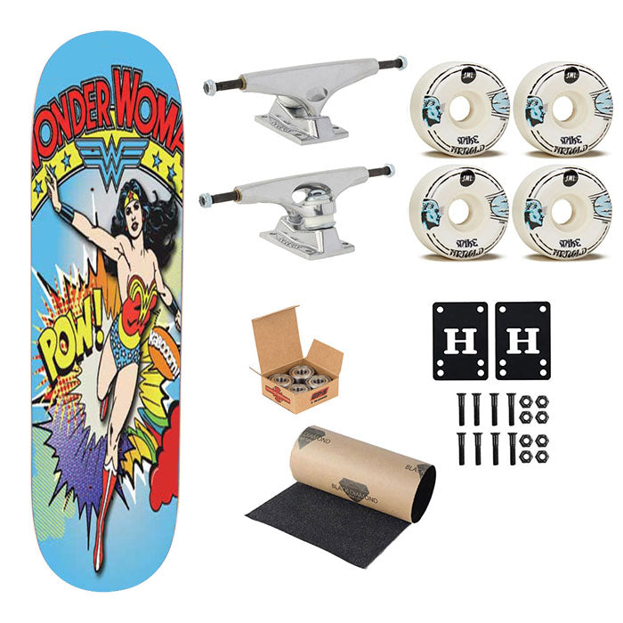 Wonder Woman Blue-Pow Skateboard Complete Board 8.0" X 31.75"