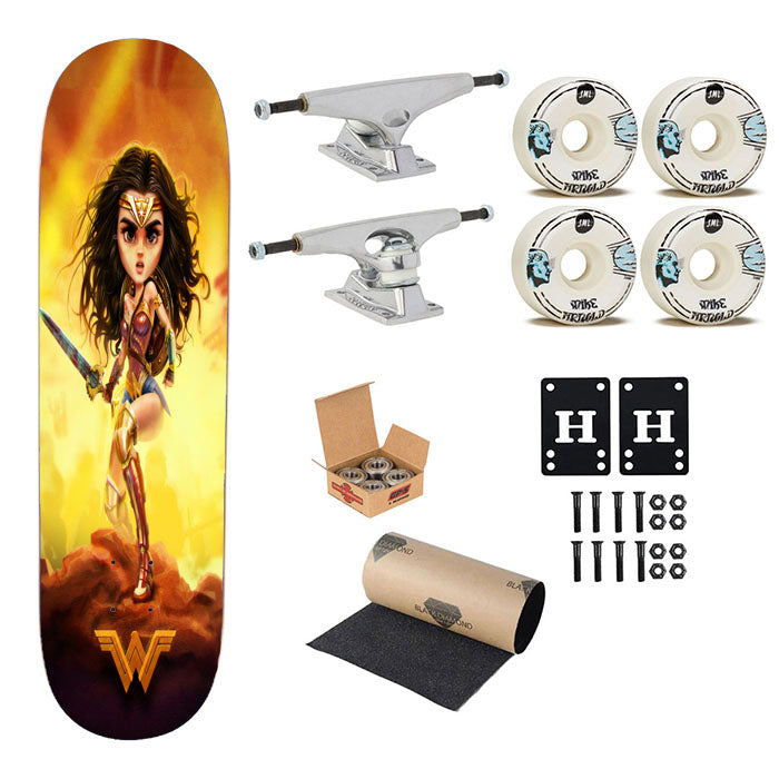 Wonder Woman Chibi Style Art Skateboard Complete Board 8.0" X 31.75"