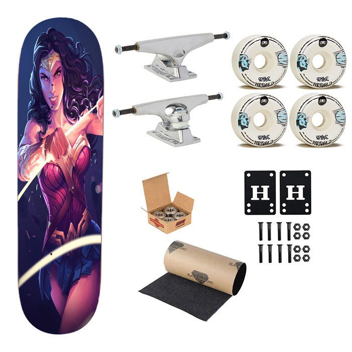 Wonder Woman Fan Art Skateboard Complete Board 8.0" X 31.75"