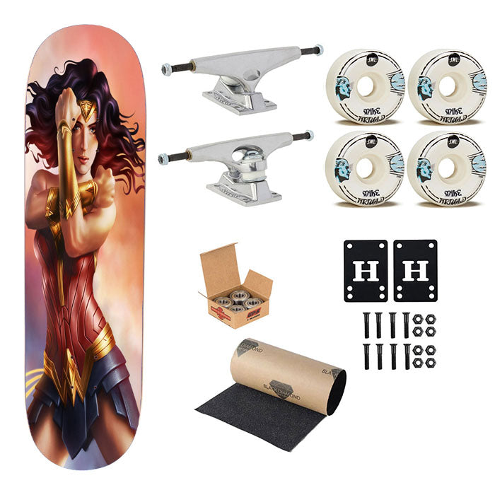 Wonder Woman Galaxy Fan Art Skateboard Complete Board 8.0" X 31.75"