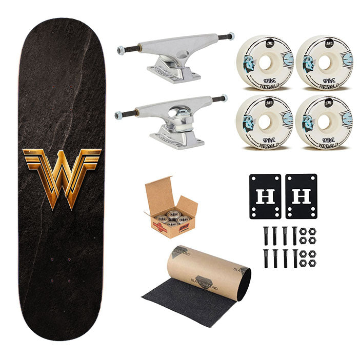Wonder Woman Gold Logo Skateboard Complete Board 8.0" X 31.75"