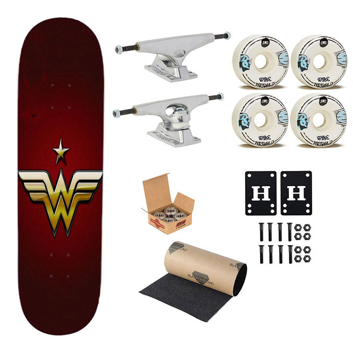 Wonder Woman Logo Dc Skateboard Complete Board 8.0" X 31.75"