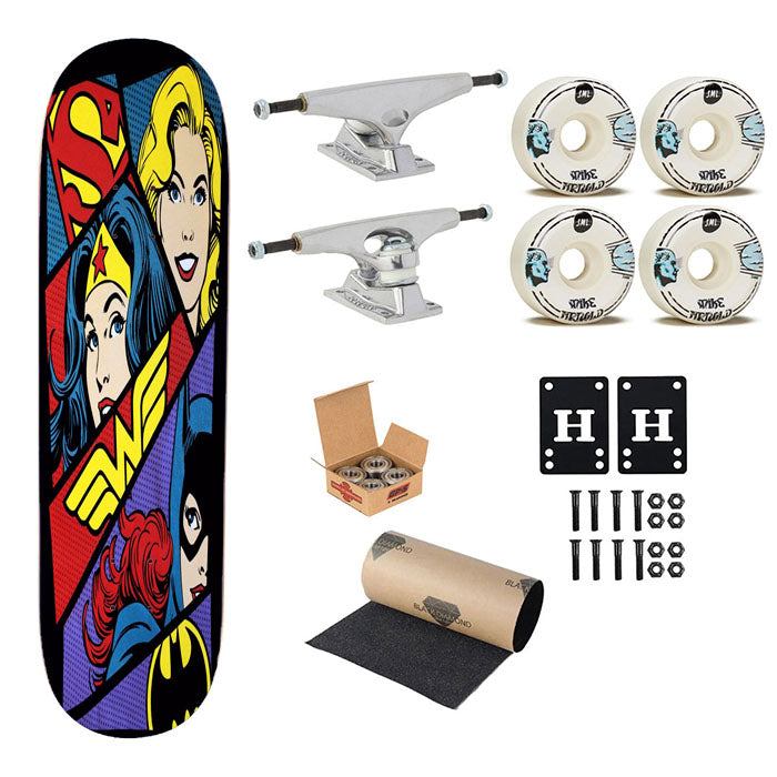 Wonder Woman Logo Supergirl Batgirl Dc Comics Skateboard Complete Board 8.0" X 31.75"