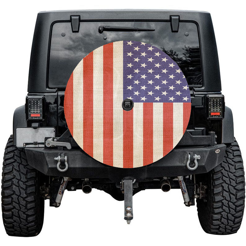 American Flag Texture Tire Cover