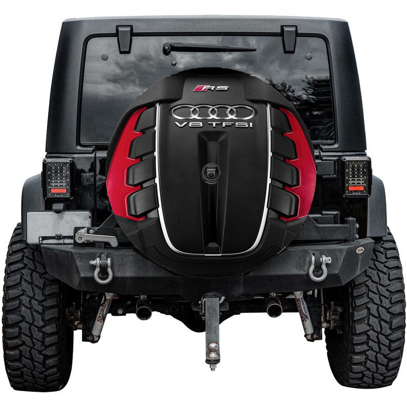 Audi Red Rs Engine Sports Tire Cover