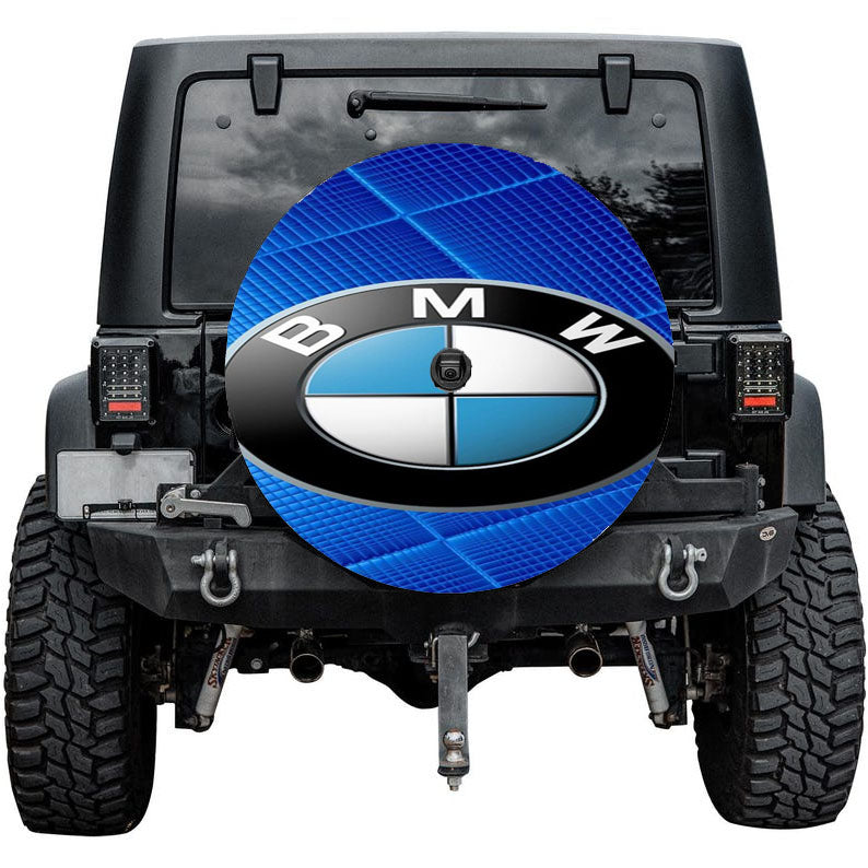 Bmw Logo Blue Carbon Tire Cover