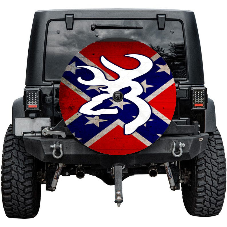 Browning Deer Camo Flag Tire Cover