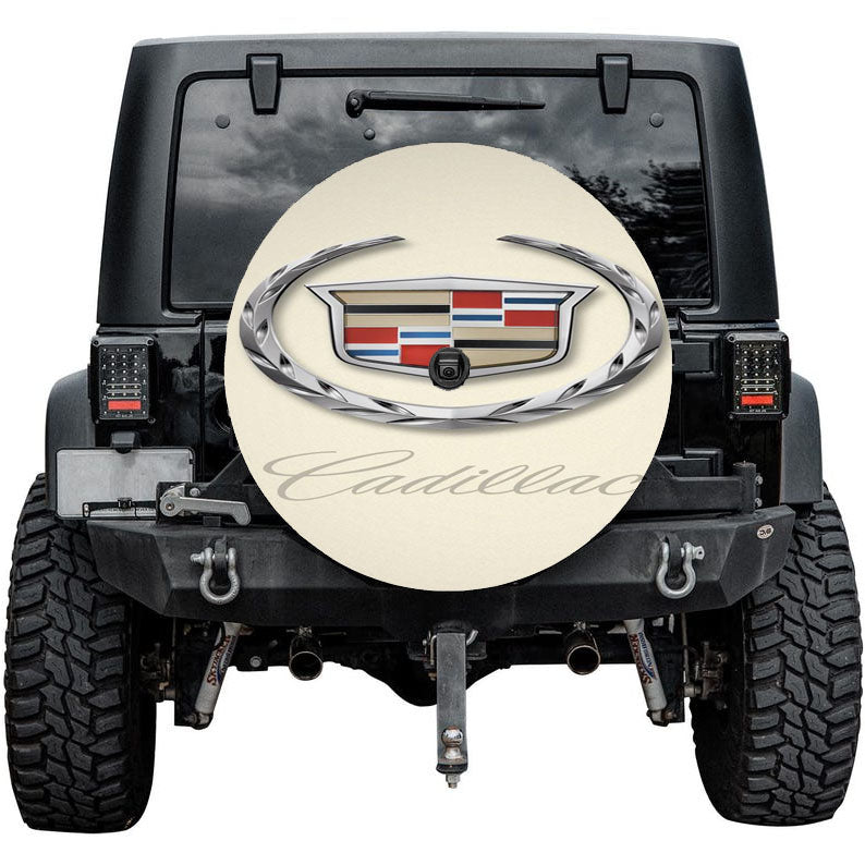 Cadillac White Wallpaper Tire Cover