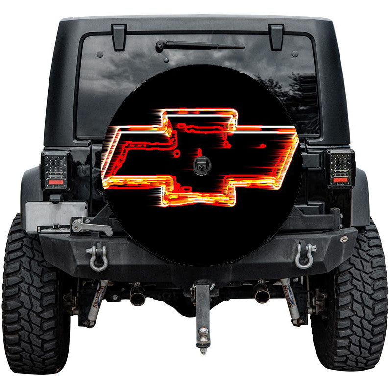Chevy Bowtie Neon Logo Tire Cover