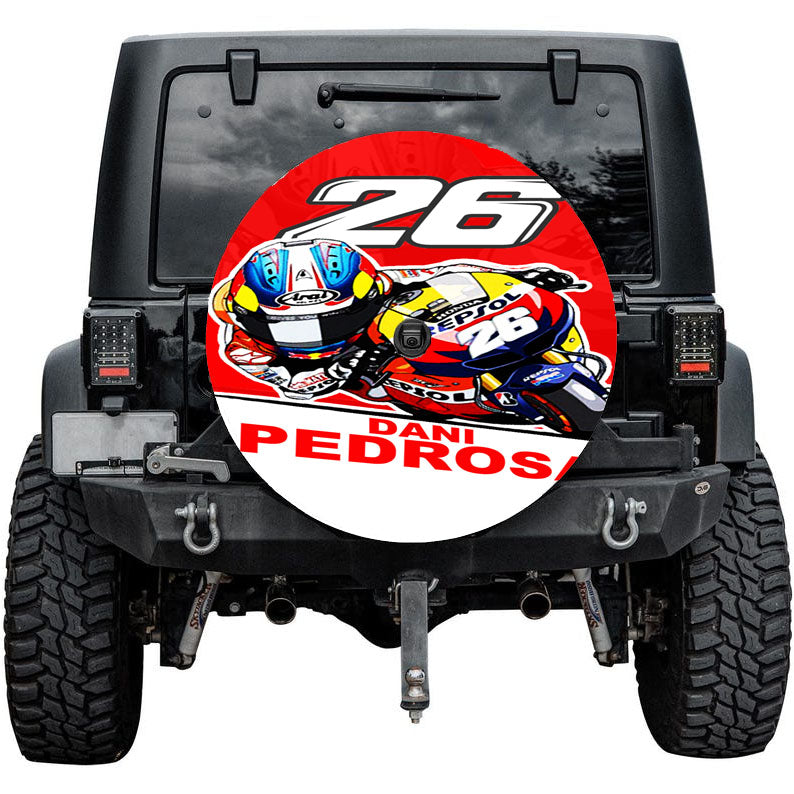 Dani Pedrosa Motogp Caricature Repsol Honda Tire Cover