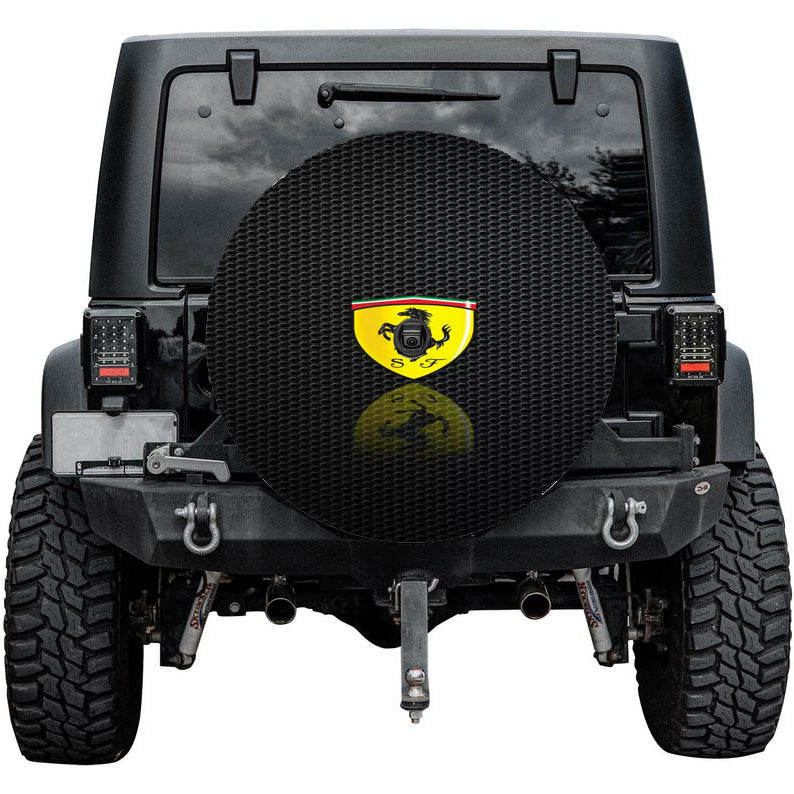 Ferrari Logo Wallpaper Tire Cover