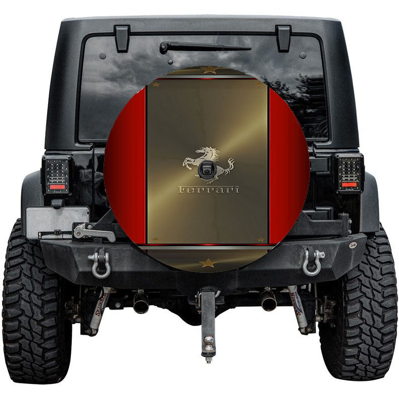Ferrari Luxury Red Gold Tire Cover