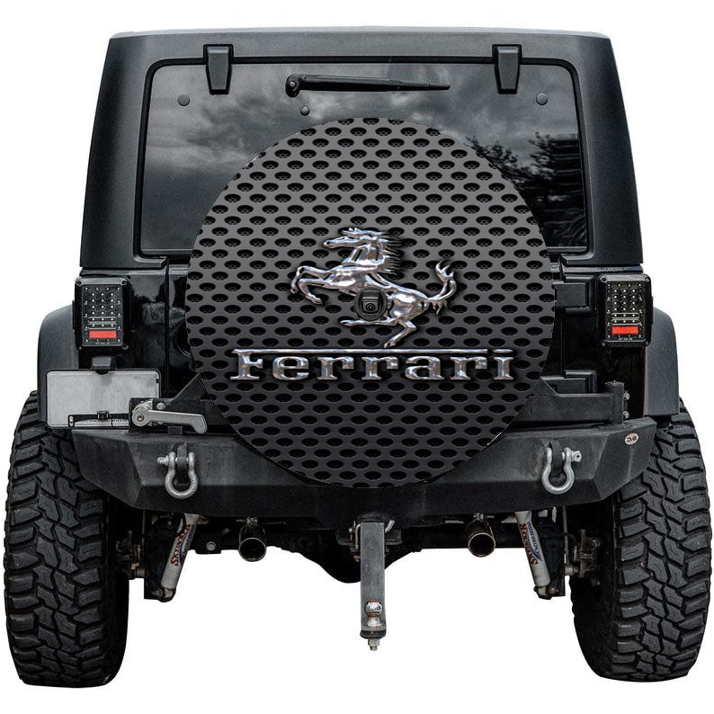 Ferrari Prancing Horse Of Maranello Dark Metal Mesh Tire Cover