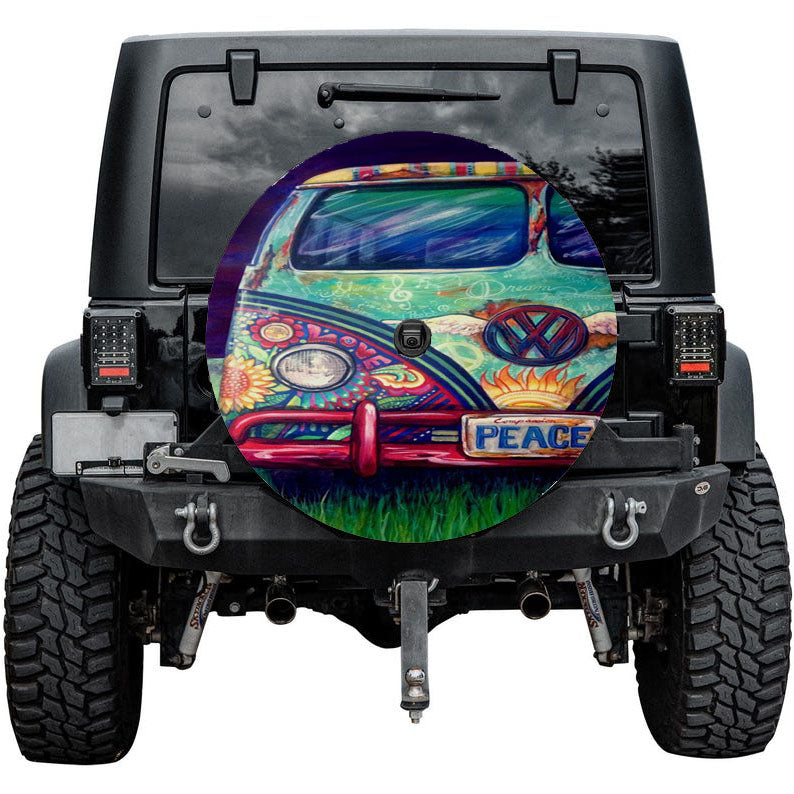 Happy Hippie Vw Tire Cover