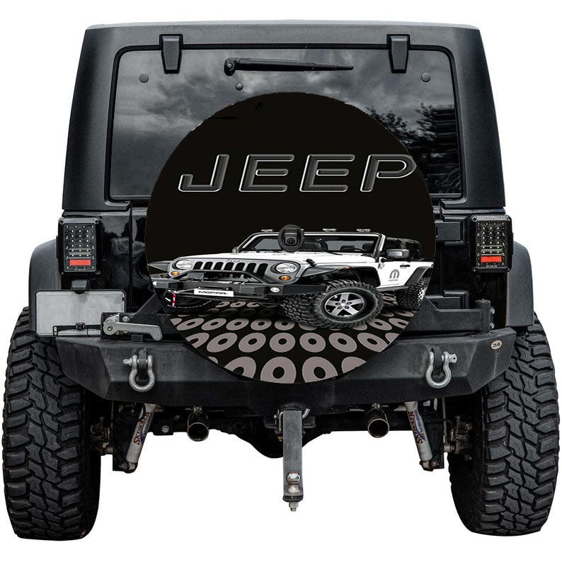 Jeep White Car Tire Cover