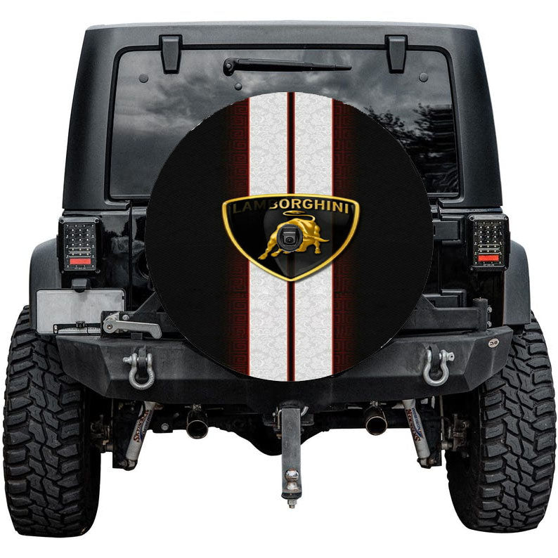 Lamborghini Silver Tire Cover