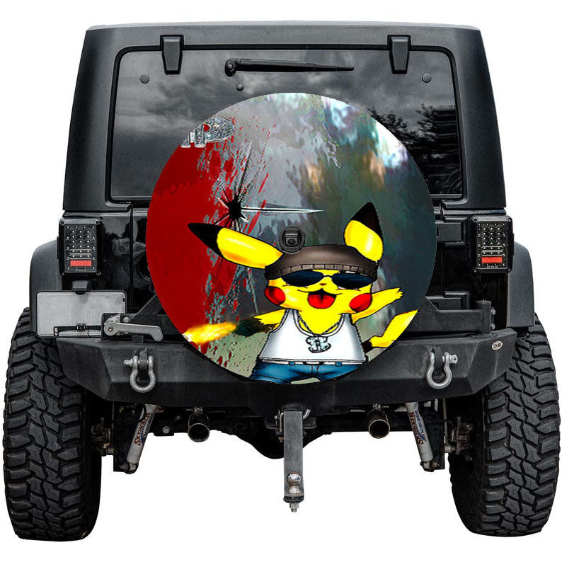 Pikachu Gangster Tire Cover