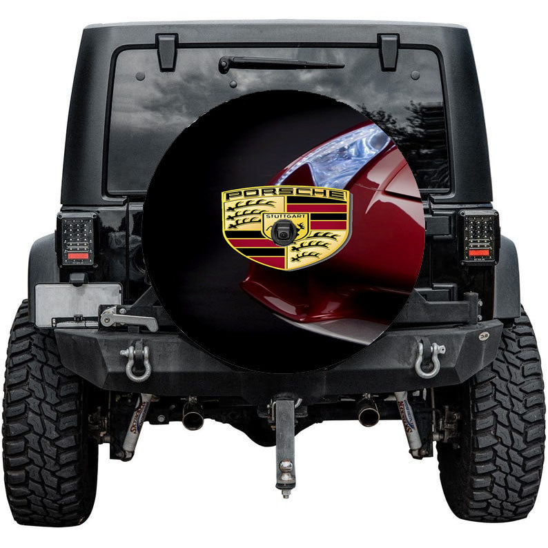 Porsche Car Emblem Art Tire Cover