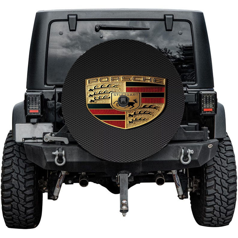 Porsche Carbon Logo Tire Cover