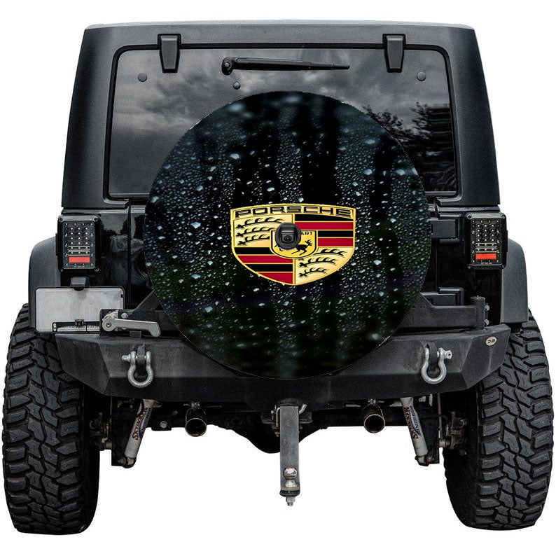 Porsche Emblem Water Drop Tire Cover