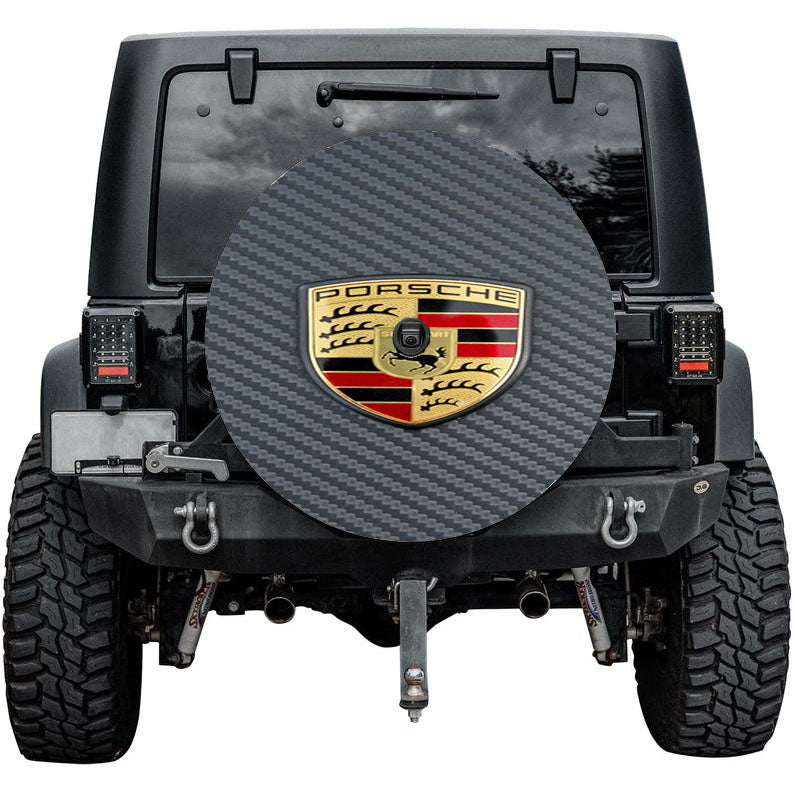 Porsche Logo Fiber Tire Cover