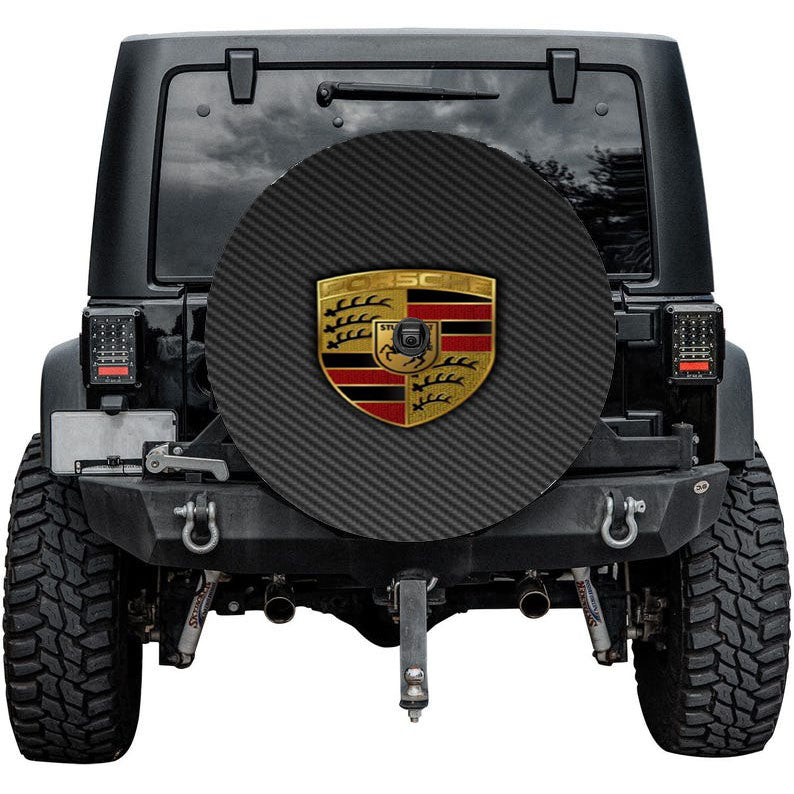 Porsche Logo Grey Tire Cover