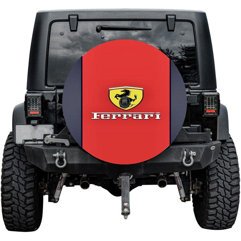Red Line Ferrari Logo Tire Cover