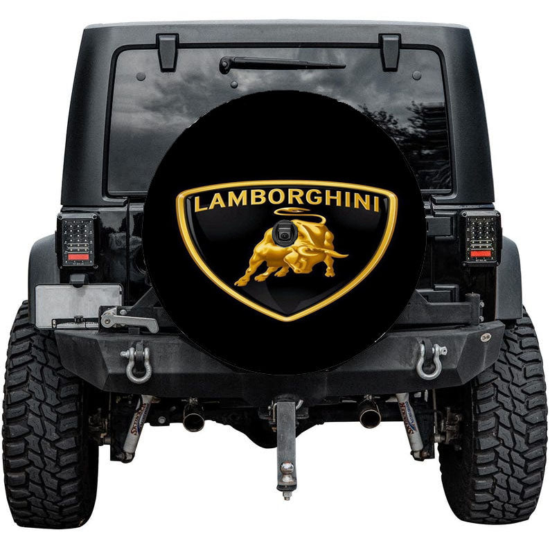 Stylish Black Bull Symbol Car Luxury Lamborghini Tire Cover