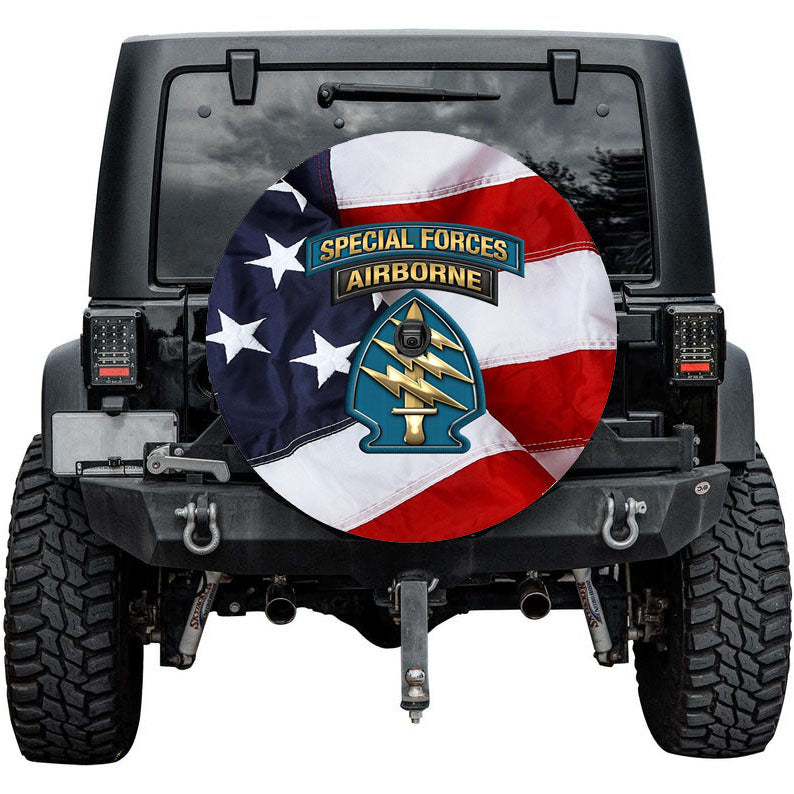 Us Army Special Forces Green Berets American Flag Tire Cover